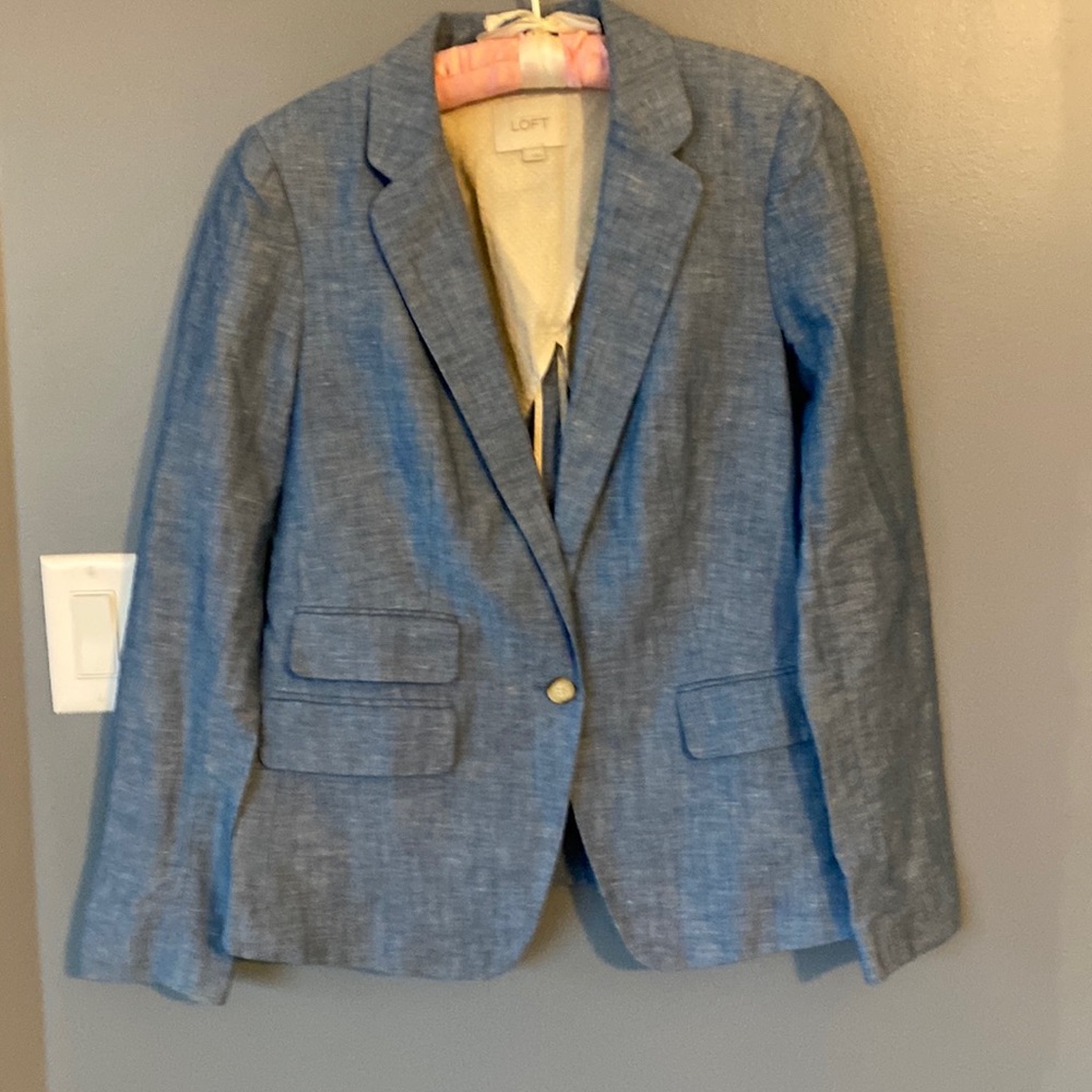 Ann Taylor LOFT chambray blazer size 2
